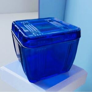 Hazel-Atlas Depression Glass Refrigerator Dish & Lid